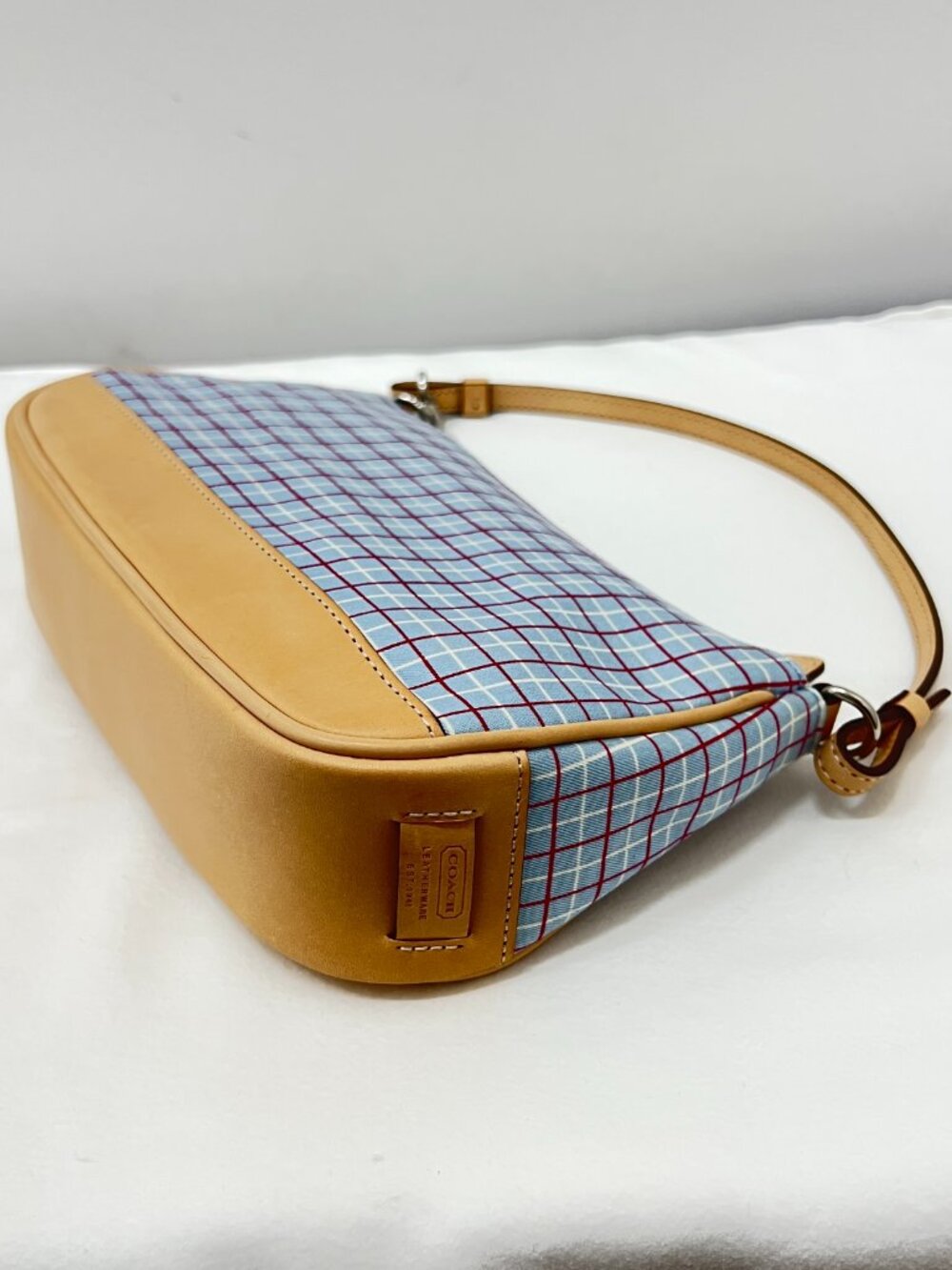 Coach Blue Plaid Small Bag in Style 7736 - Picture 10 of 15